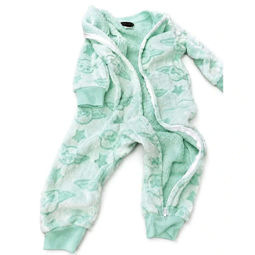 Star Wars Grogu Baby Yoda Plush Fleece Hooded One-Piece Pajamas Sleeper 2T